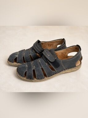 Josef Seibel Leather Fisherman Sandals EU 37 Comfort Shoes